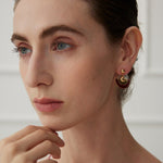 Red Scalloped Glaze Earrings - floysun