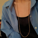 Red Spinel & Pearl Long Necklace | Versatile Layering Statement Piece - floysun