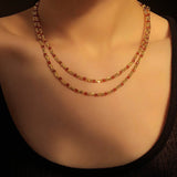 Red Spinel & Pearl Long Necklace | Versatile Layering Statement Piece - floysun