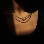 Red Spinel & Pearl Long Necklace | Versatile Layering Statement Piece - floysun