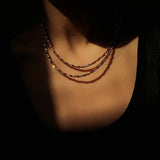 Red Spinel & Pearl Long Necklace | Versatile Layering Statement Piece - floysun