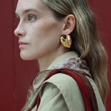 Red Tiger's Eye Heart Stud Earrings - floysun