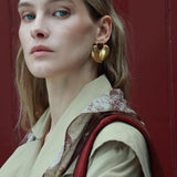 Red Tiger's Eye Heart Stud Earrings - floysun