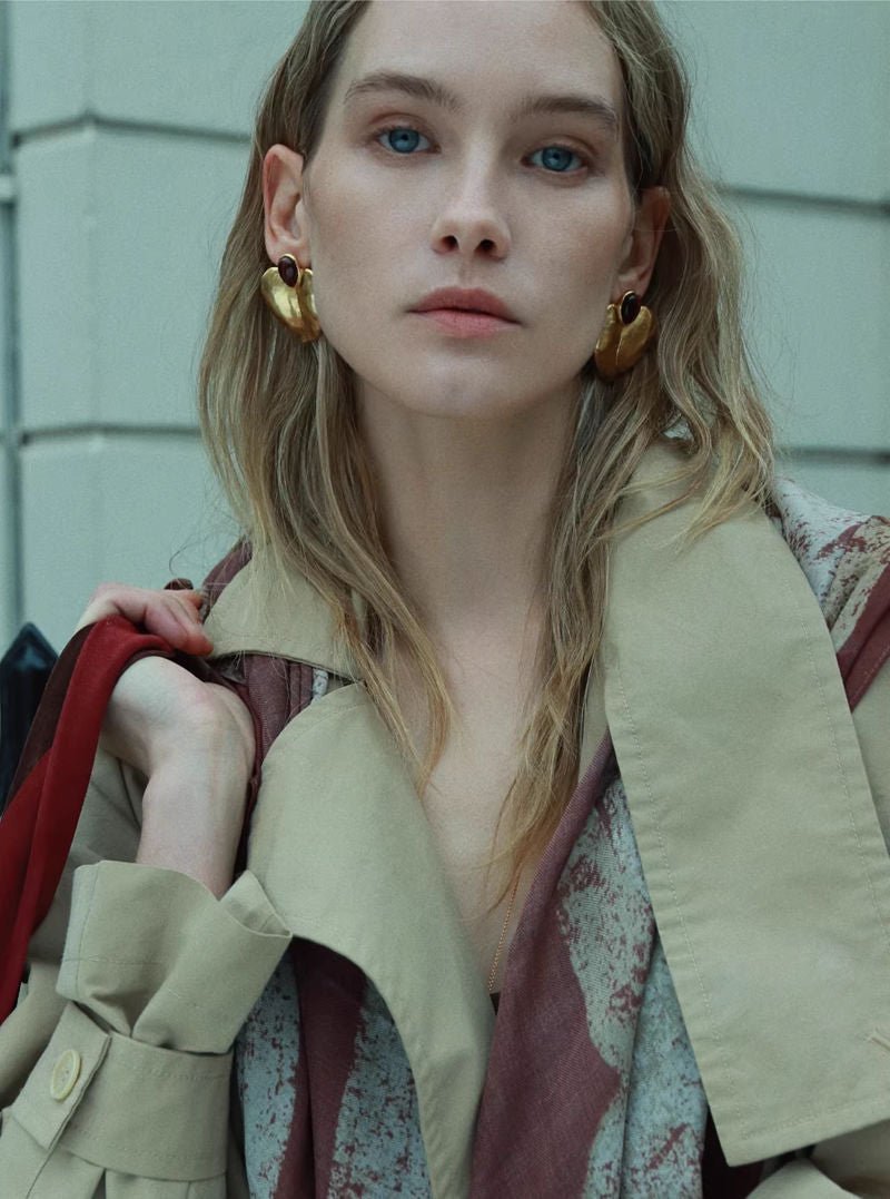 Red Tiger's Eye Heart Stud Earrings - floysun