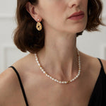Regal Court Sterling Silver Natural Pearl Drop Earrings - floysun