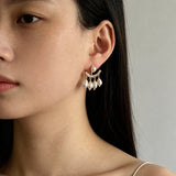 Removable Tassel & Linear Zircon Freshwater Pearl Drop Stud Earrings - floysun