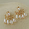 Removable Tassel & Linear Zircon Freshwater Pearl Drop Stud Earrings - floysun