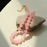 Resort Style Summer Pink Beaded Collarbone Chain - floysun