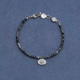 Retro Coastal Map Stone Bracelet - Handcrafted S925 Sterling Silver Ocean Talisman Bangle - floysun