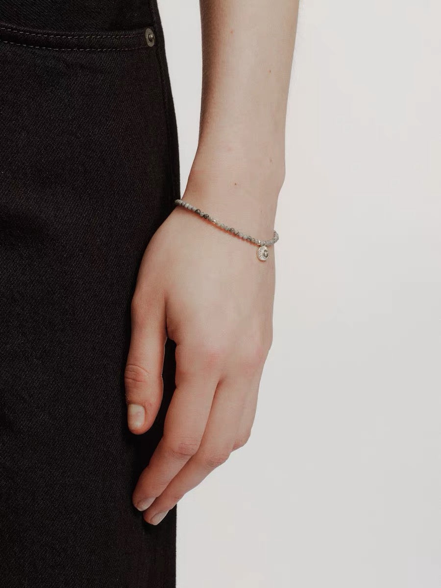 Retro Coastal Map Stone Bracelet - Handcrafted S925 Sterling Silver Ocean Talisman Bangle - floysun