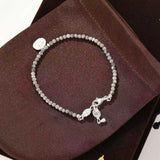 Retro Coastal Map Stone Bracelet - Handcrafted S925 Sterling Silver Ocean Talisman Bangle - floysun
