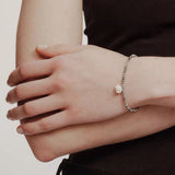Retro Coastal Map Stone Bracelet - Handcrafted S925 Sterling Silver Ocean Talisman Bangle - floysun