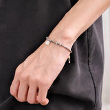 Retro Coastal Map Stone Bracelet - Handcrafted S925 Sterling Silver Ocean Talisman Bangle - floysun