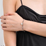 Retro Coastal Map Stone Bracelet - Handcrafted S925 Sterling Silver Ocean Talisman Bangle - floysun
