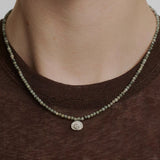 Retro Coastal Map Stone Choker - Handcrafted S925 Sterling Silver Ocean Talisman Necklace - floysun