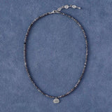 Retro Coastal Map Stone Choker - Handcrafted S925 Sterling Silver Ocean Talisman Necklace - floysun