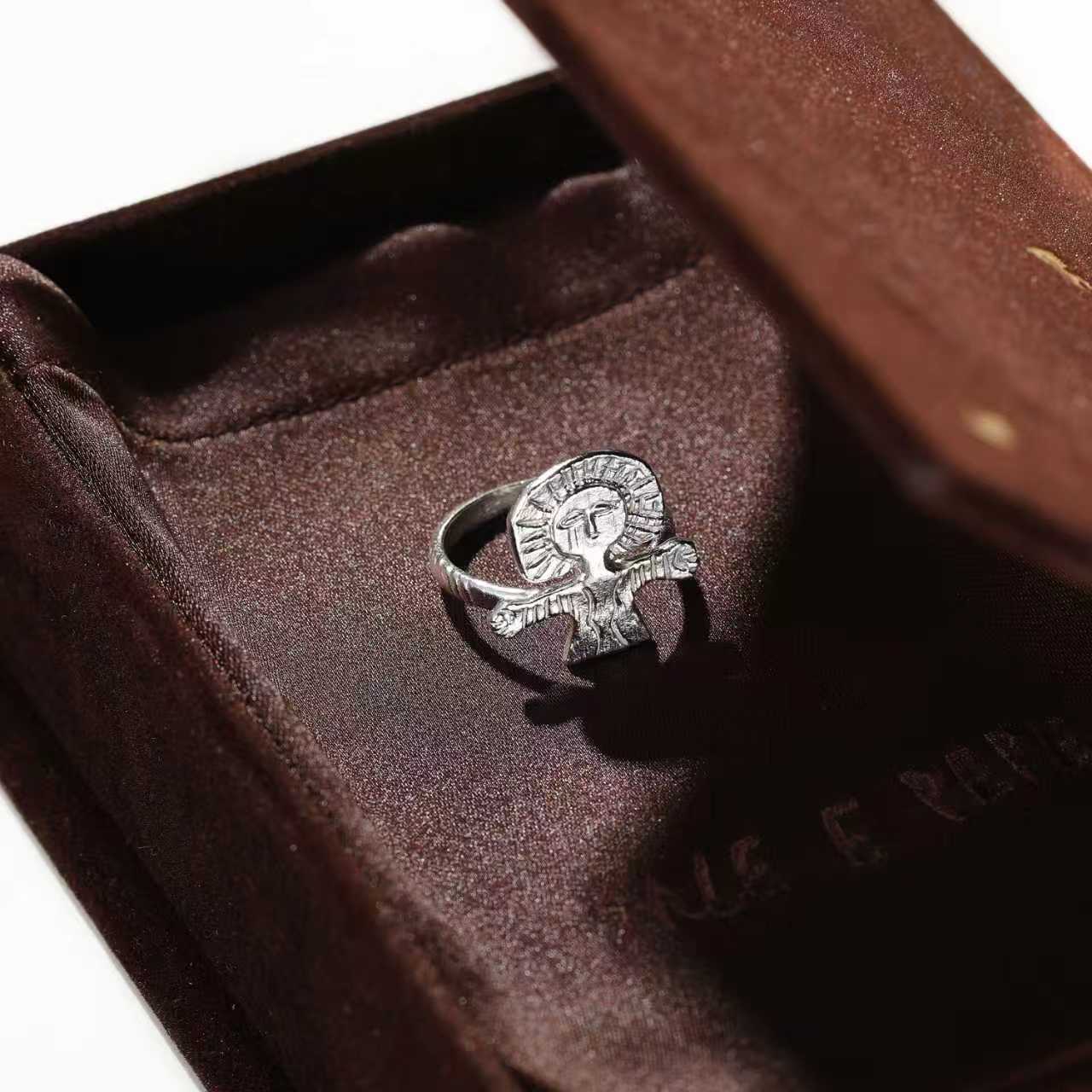 Retro Coastal Trident Band Ring - Handcrafted S925 Sterling Silver Hammered Statement Ring - floysun