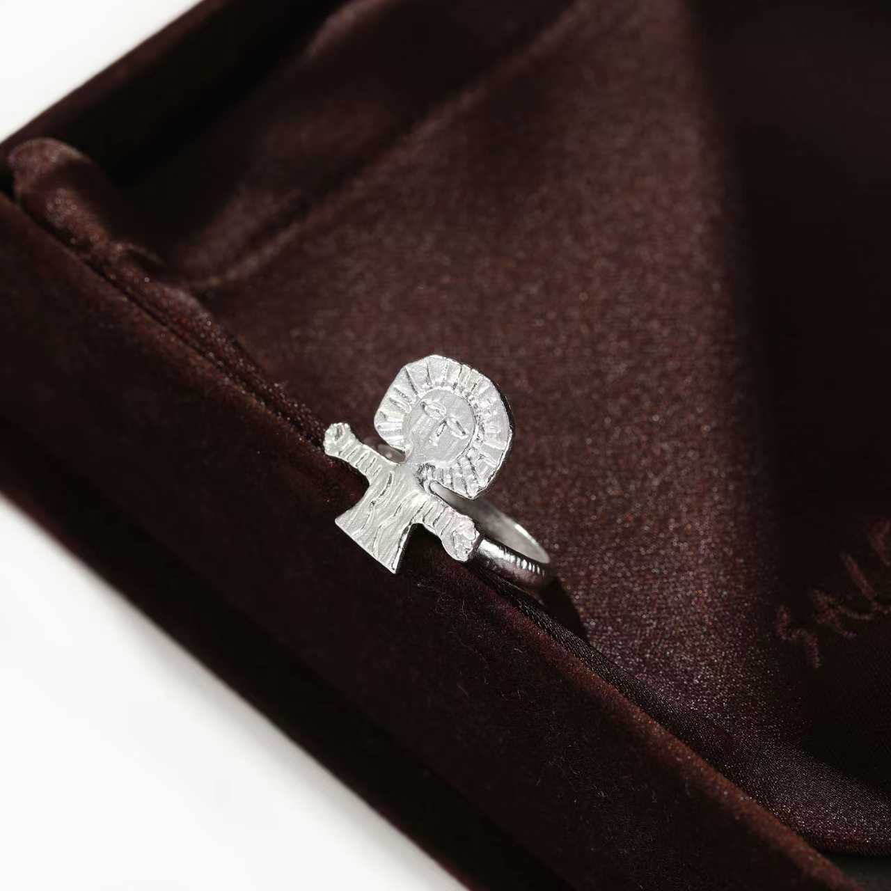 Retro Coastal Trident Band Ring - Handcrafted S925 Sterling Silver Hammered Statement Ring - floysun