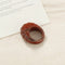 Retro Croissant Statement Ring - Handcrafted Natural Stone & Artisanal Glass - floysun