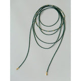 Retro Green Glass Bead Long Necklace – Convertible Layering Strand - floysun