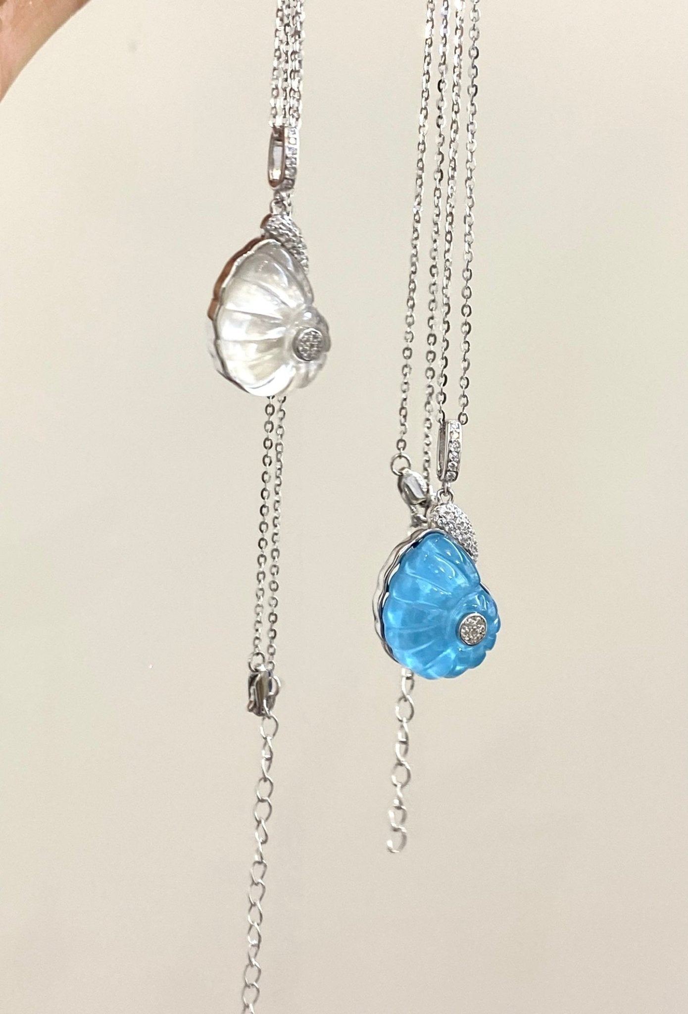 Retro Nautical - Style Conch Pendant Necklace — Natural Crystal Necklace - floysun