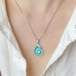 Retro Nautical - Style Conch Pendant Necklace — Natural Crystal Necklace - floysun