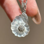 Retro Nautical - Style Conch Pendant Necklace — Natural Crystal Necklace - floysun
