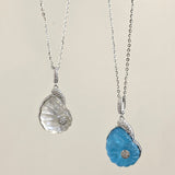 Retro Nautical - Style Conch Pendant Necklace — Natural Crystal Necklace - floysun