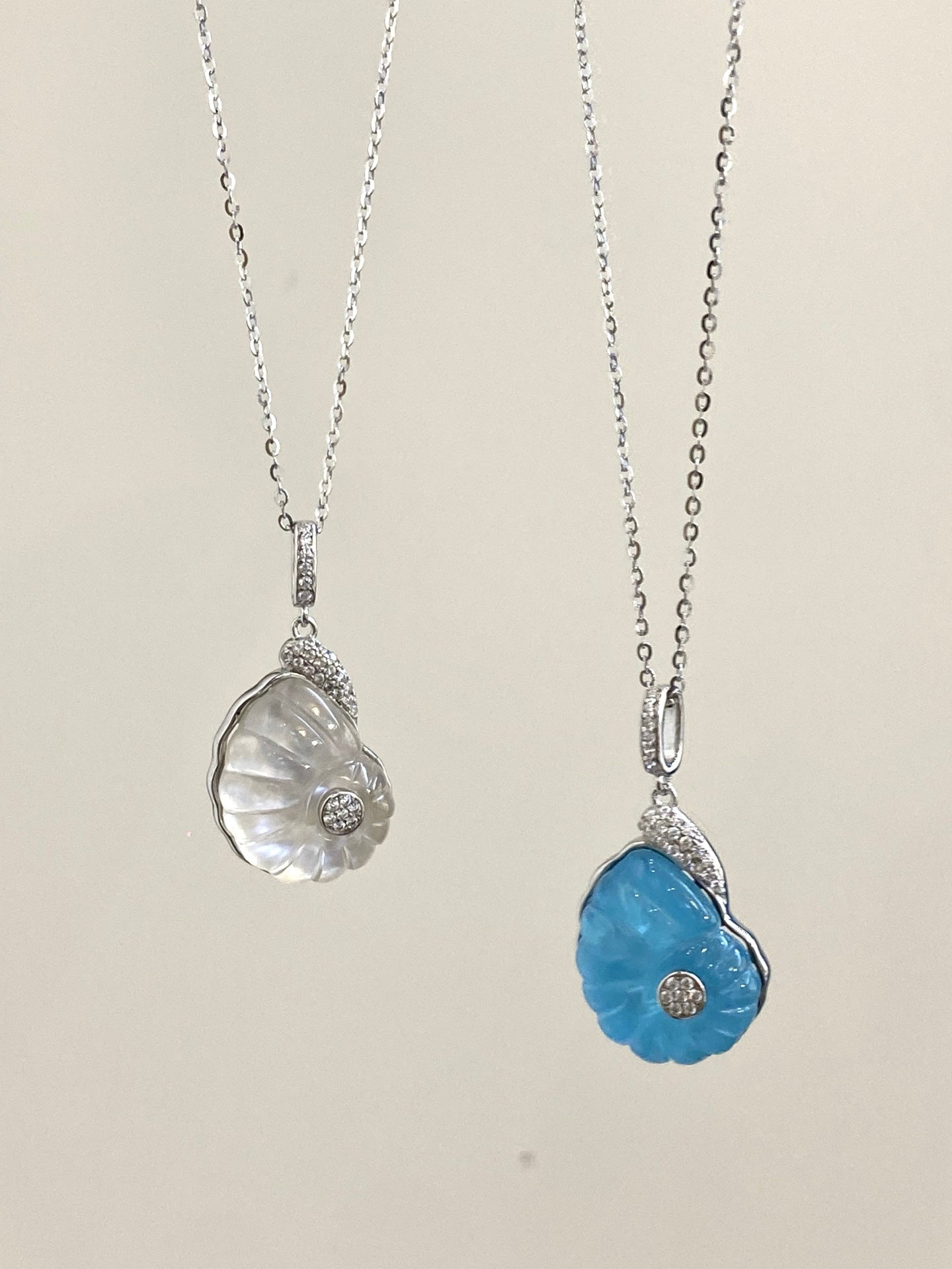 Retro Nautical - Style Conch Pendant Necklace — Natural Crystal Necklace - floysun