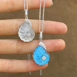 Retro Nautical - Style Conch Pendant Necklace — Natural Crystal Necklace - floysun