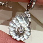 Retro Nautical - Style Conch Pendant Necklace — Natural Crystal Necklace - floysun