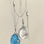 Retro Nautical - Style Conch Pendant Necklace — Natural Crystal Necklace - floysun