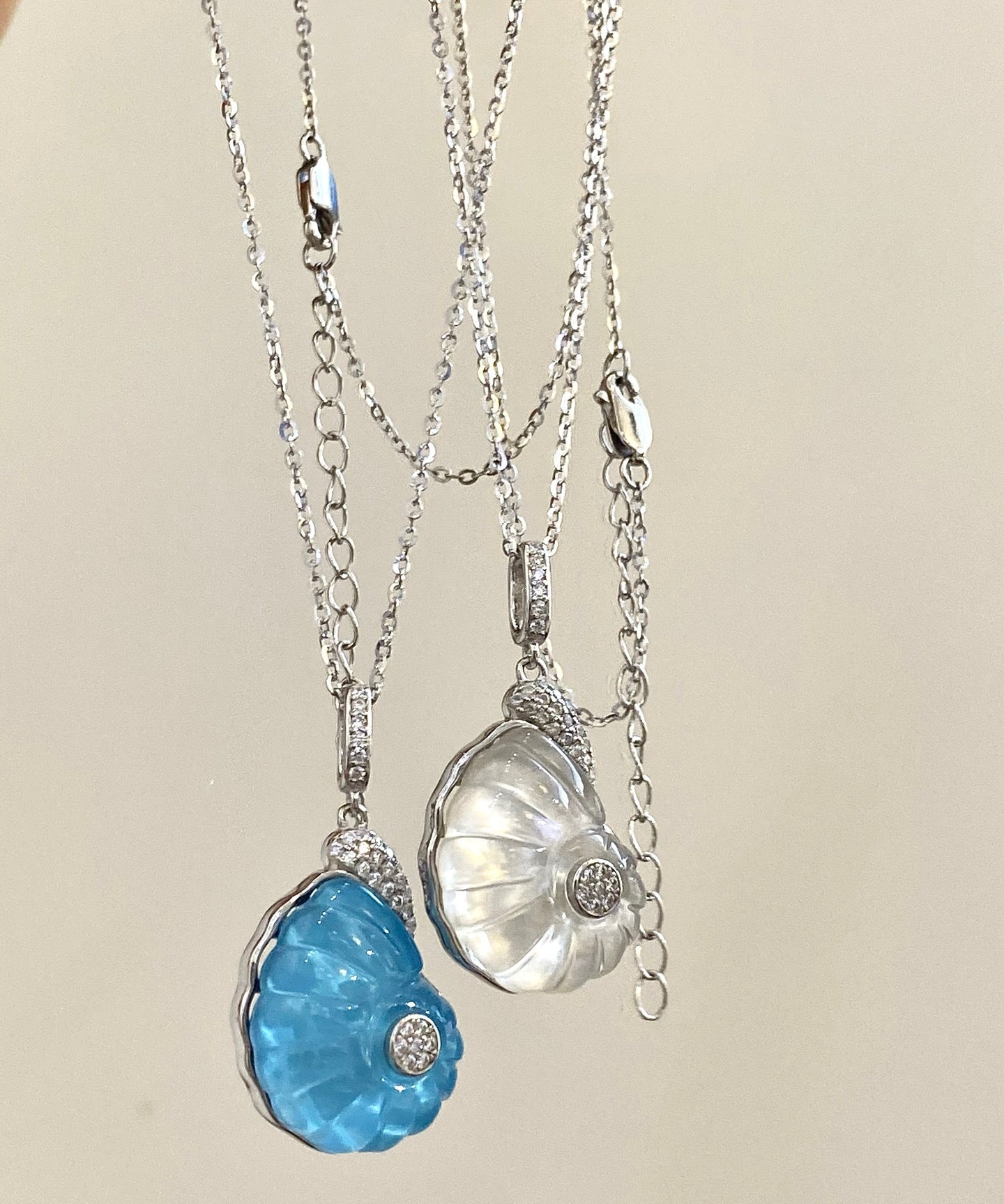 Retro Nautical - Style Conch Pendant Necklace — Natural Crystal Necklace - floysun