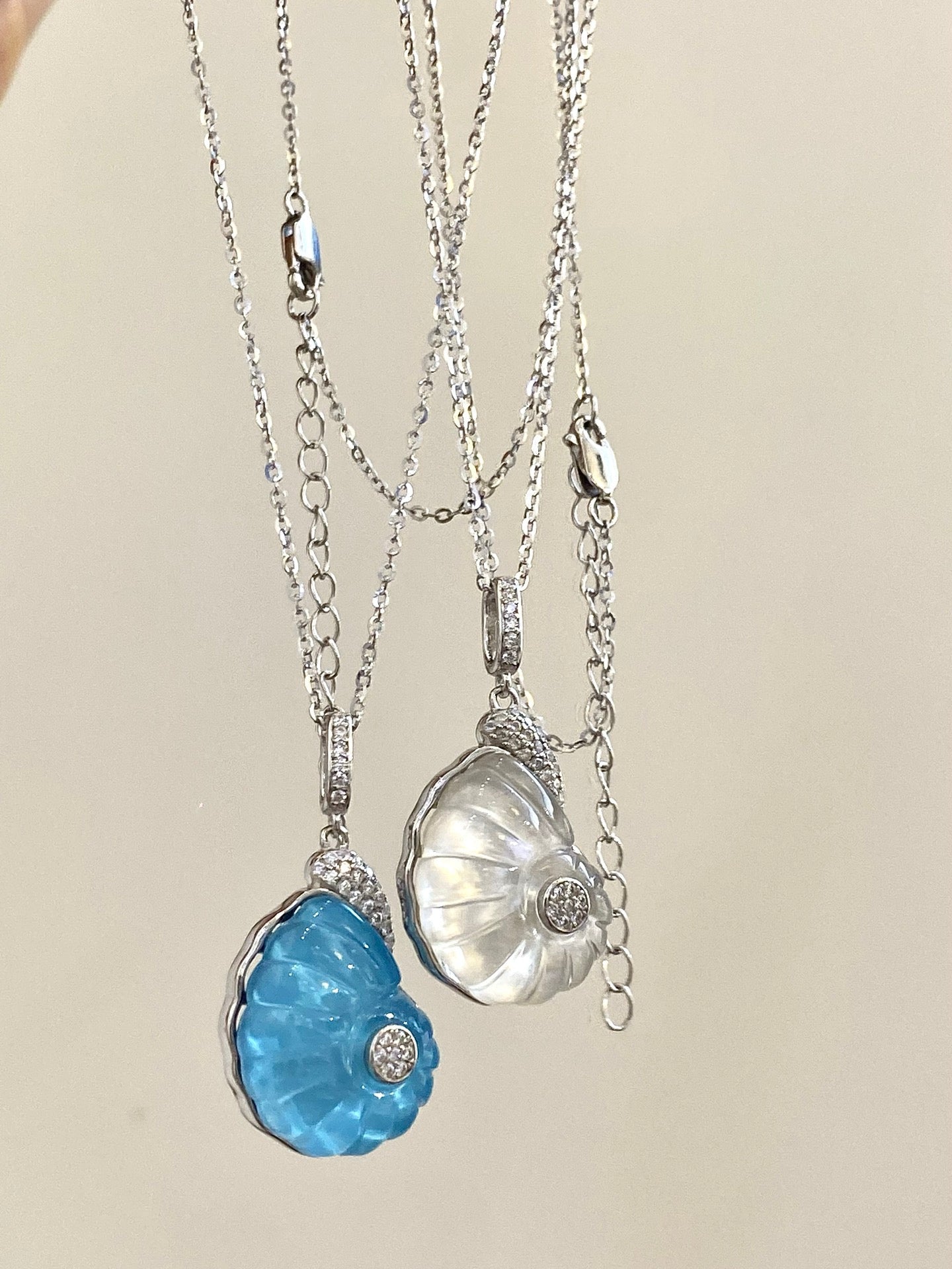 Retro Nautical - Style Conch Pendant Necklace — Natural Crystal Necklace - floysun