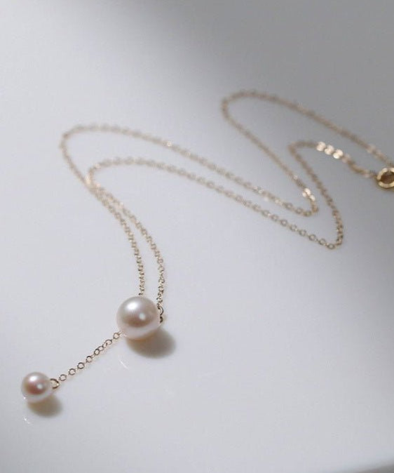 Retro Pull - Through Pearl Pendant Necklace - floysun