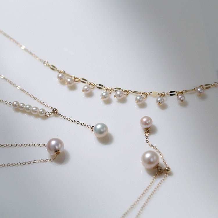 Retro Pull-Through Pearl Pendant Necklace - floysun