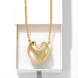 Reversible Enamel Heart Pendant Extra-Long Necklace - floysun