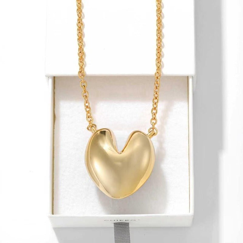 Reversible Enamel Heart Pendant Extra-Long Necklace - floysun