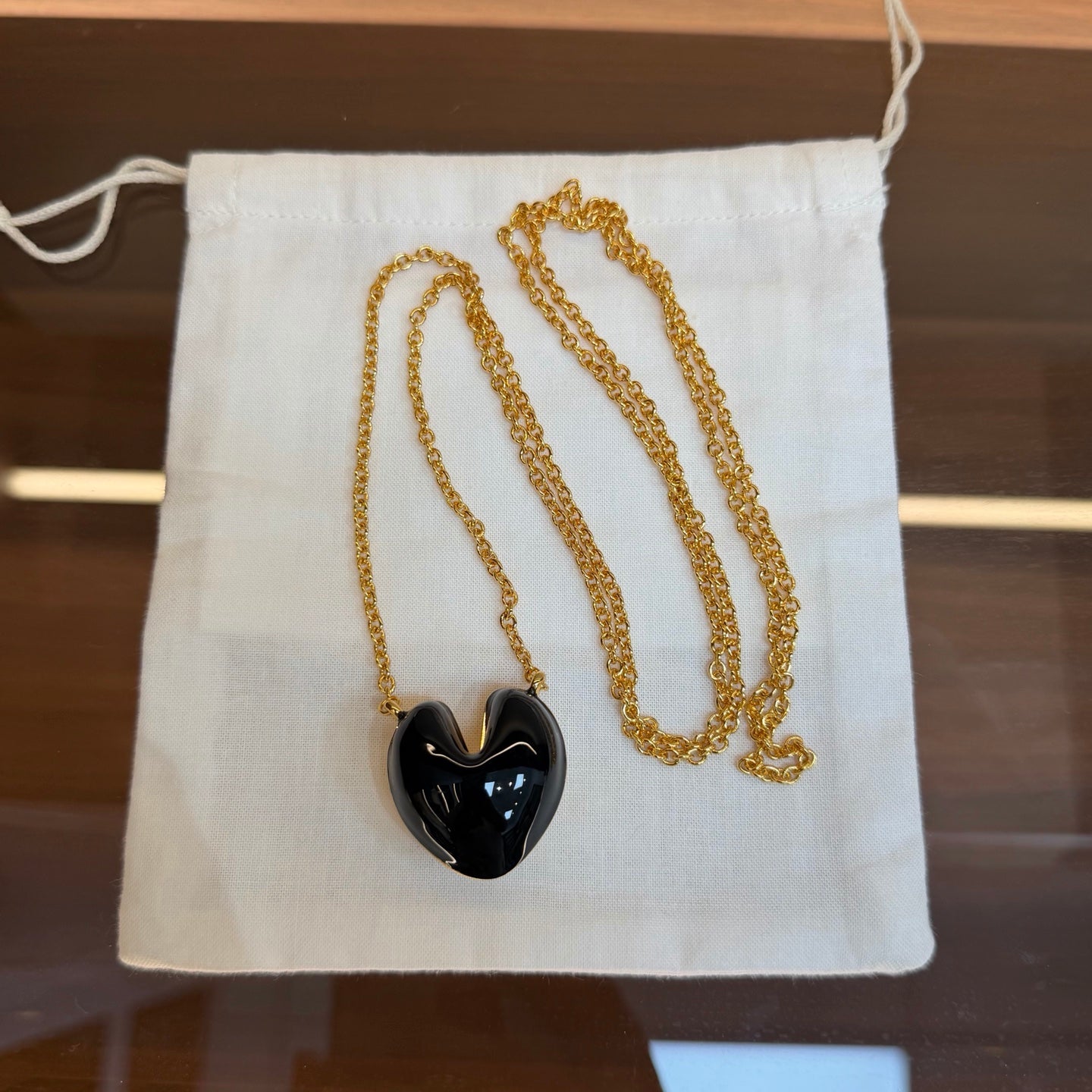 Reversible Enamel Heart Pendant Extra-Long Necklace - floysun