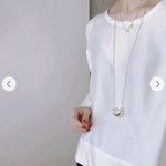 Reversible Enamel Heart Pendant Extra-Long Necklace - floysun
