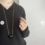 Reversible Enamel Heart Pendant Extra-Long Necklace - floysun