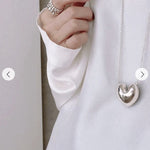 Reversible Enamel Heart Pendant Extra-Long Necklace - floysun