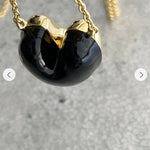 Reversible Enamel Heart Pendant Extra-Long Necklace - floysun