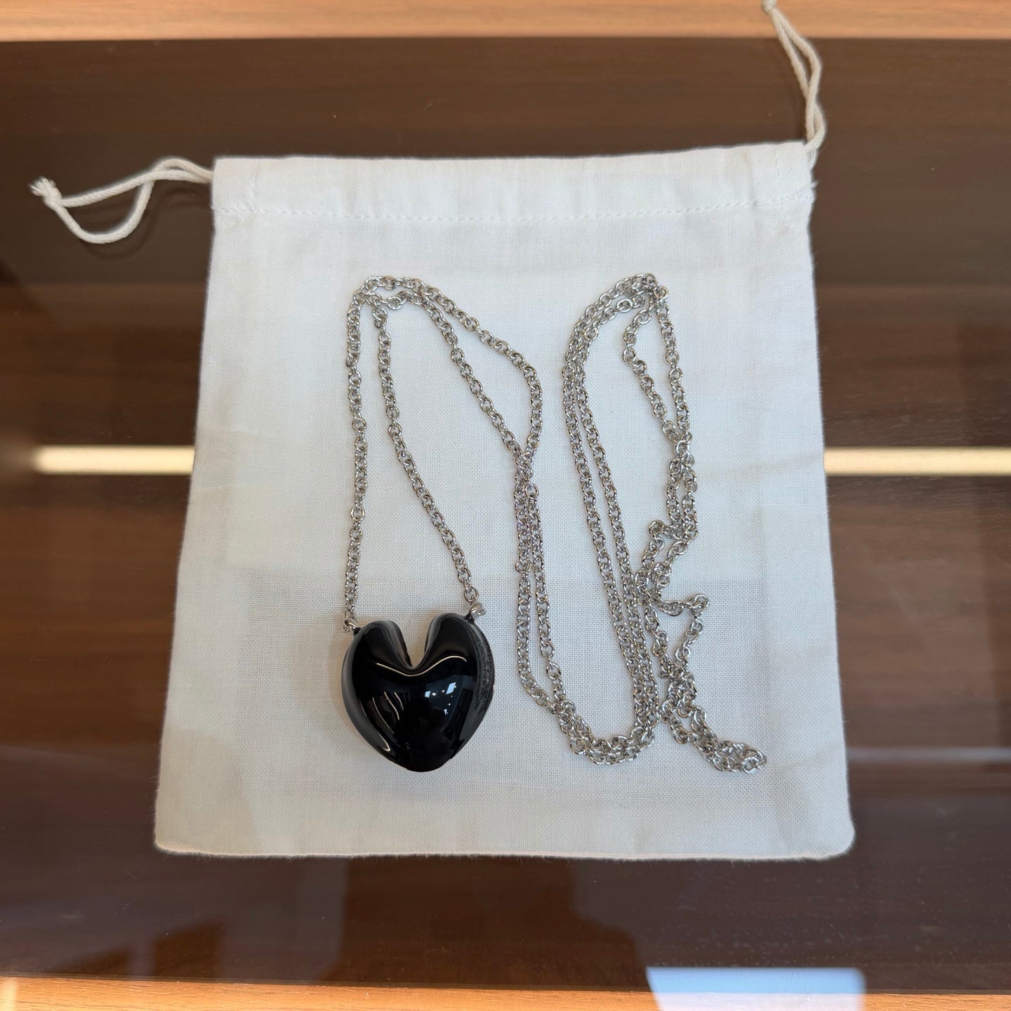 Reversible Enamel Heart Pendant Extra-Long Necklace - floysun