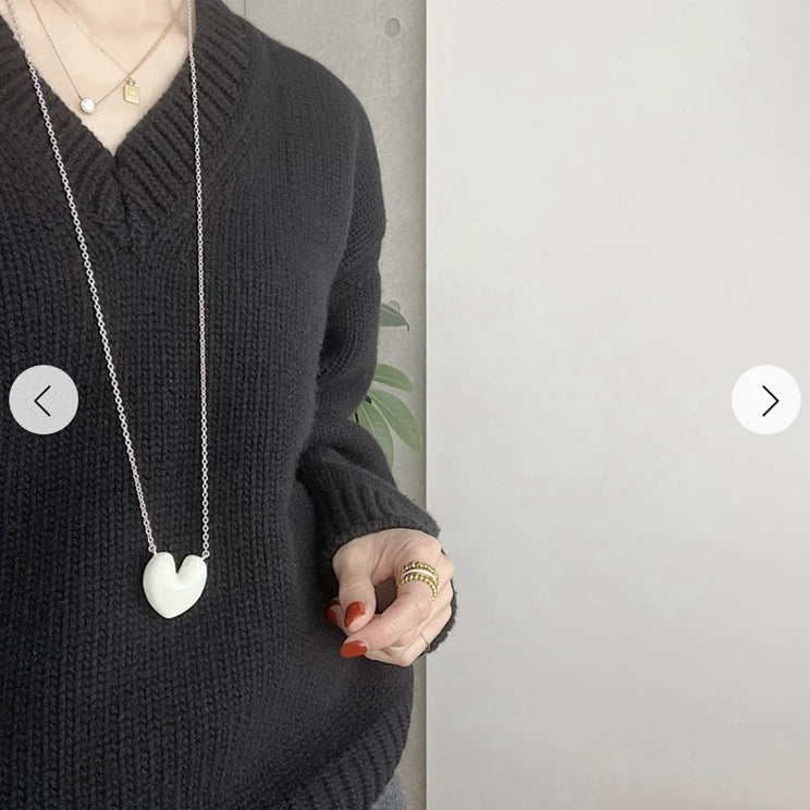 Reversible Enamel Heart Pendant Extra-Long Necklace - floysun