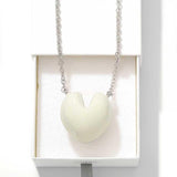 Reversible Enamel Heart Pendant Extra-Long Necklace - floysun