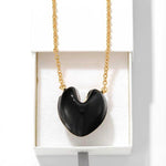 Reversible Enamel Heart Pendant Extra-Long Necklace - floysun