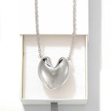 Reversible Enamel Heart Pendant Extra-Long Necklace - floysun