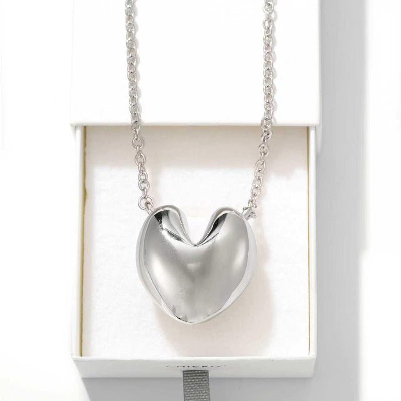 Reversible Enamel Heart Pendant Extra-Long Necklace - floysun
