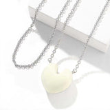 Reversible Enamel Heart Pendant Extra-Long Necklace - floysun